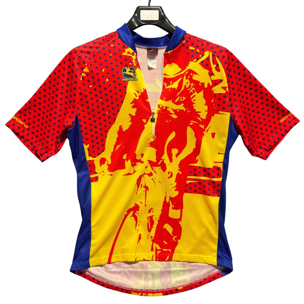 Vintage Giordana L Cycling Jersey Full Zip Bike Biker‎ Short Sleeve Italy Polka